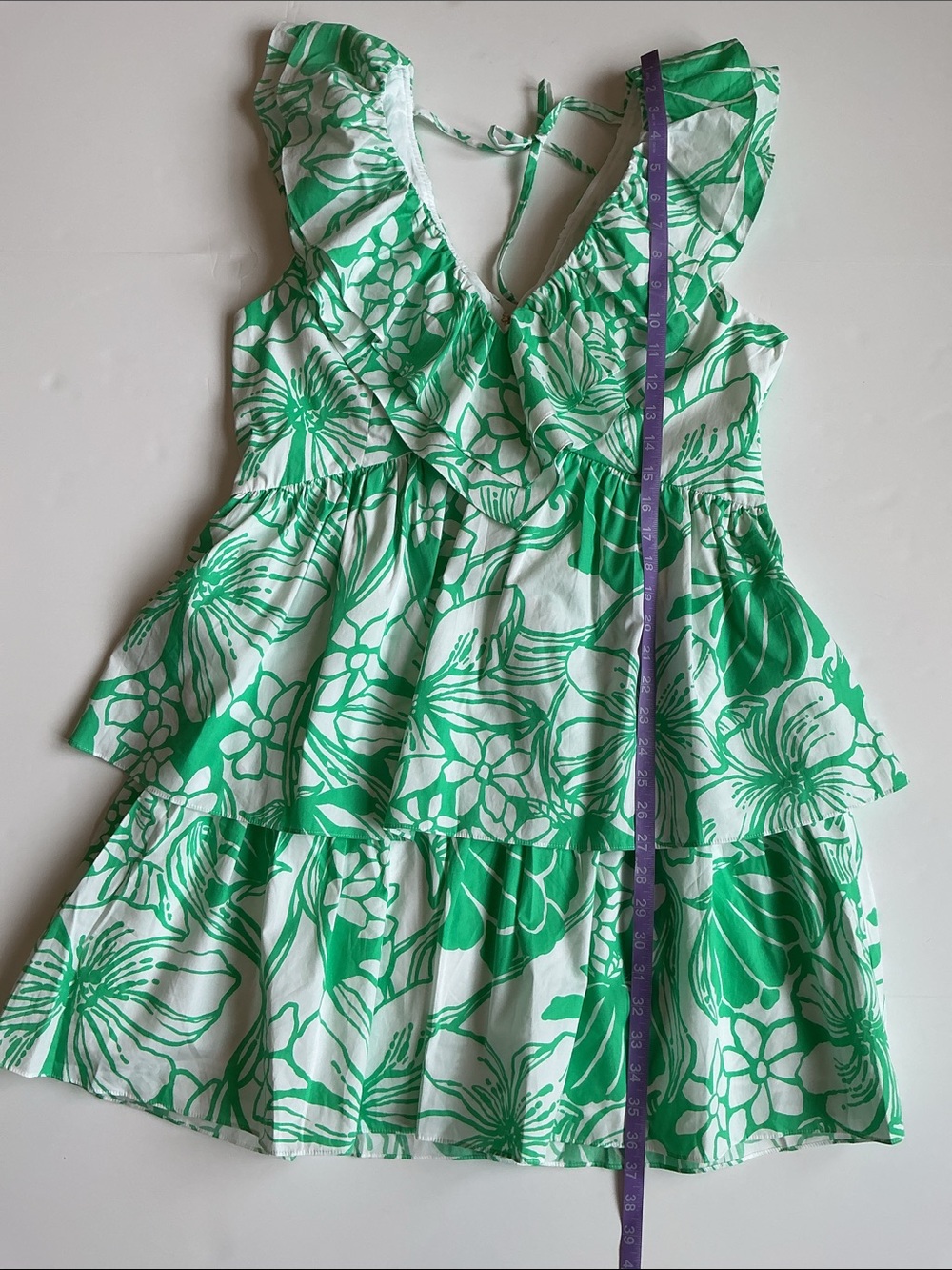 NWT Lilly Pulitzer RitaMarie V-Neck Ruffle Dress Spearmint Green Size 14 - Picture 10 of 13